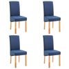vidaXL Cadeiras de jantar 4 pcs tecido azul