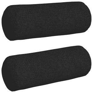 vidaXL Almofadas de Apoio 2 pcs Preto &Oslash; 25 x 70 cm tecido
