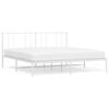 vidaXL Estrutura de cama com cabeceira 180x200 cm metal branco