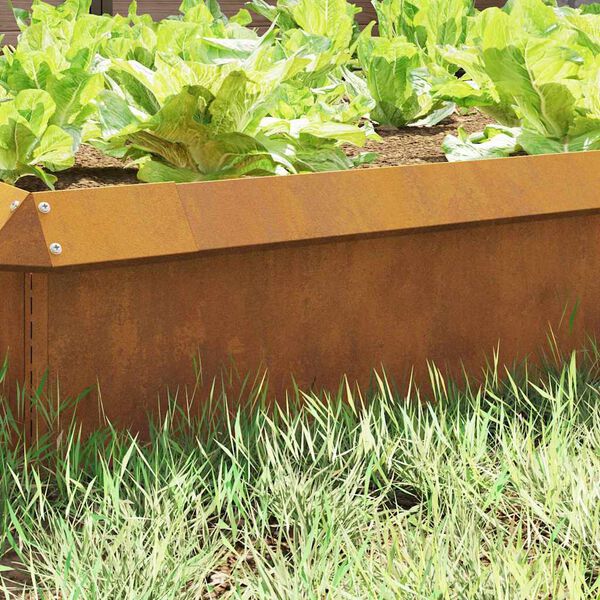 vidaXL Cerca de Caracol 4 pcs Ferro Enferrujado 100 x 3,5 x 25 cm