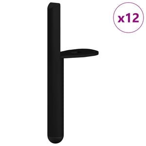 vidaXL P&eacute;s de M&oacute;veis 12 unid. Preto 66 x 36 x 160 mm Ferro