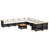vidaXL 11 pcs conjunto sof&aacute;s de jardim c/ almofad&otilde;es vime PE preto