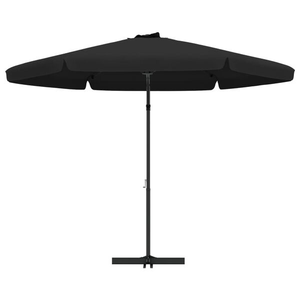 vidaXL Guarda-sol de jardim com poste de a&ccedil;o 300 cm preto