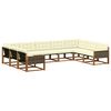 vidaXL Conjunto de Sof&aacute;s para Exterior 9 pcs Natural e Creme