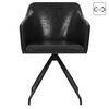vidaXL Cadeiras de jantar girat&oacute;rias 2 pcs couro artificial preto