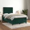 vidaXL Cama boxspring com colch&atilde;o 120x200 cm veludo verde-escuro