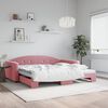 vidaXL Sof&aacute;-cama com gavet&atilde;o 100x200 cm veludo rosa