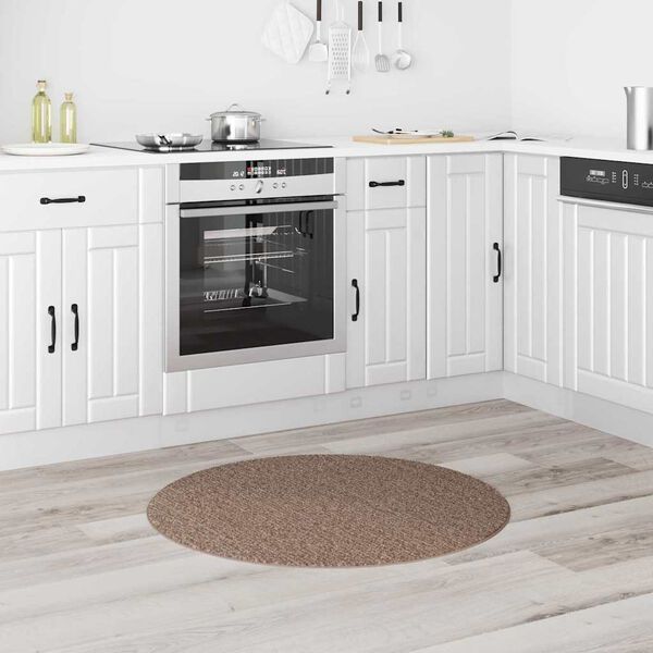 vidaXL Tapete Shaggy Antiderrapante Castanho 90 x 90 cm PP