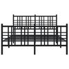 vidaXL Estrutura de cama com cabeceira e pés 120x200 cm metal preto