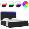 vidaXL Cama com luzes de tira LED Preto 180 x 200 cm Veludo