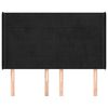 vidaXL Cabeceira de cama c/ abas veludo 147x16x118/128 cm preto