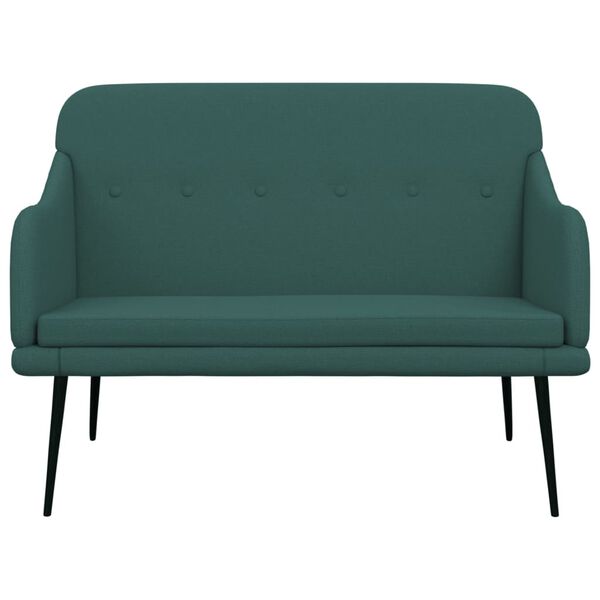 vidaXL Banco 110x76x80 cm tecido verde-escuro