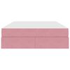 vidaXL Cama com arruma&ccedil;&atilde;o e colch&atilde;o Rosa 140 x 190 cm Veludo