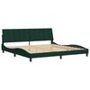 vidaXL Estrutura de cama sem colch&atilde;o Hanko 200x200 cm veludo verde-escuro