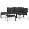 vidaXL 5 pcs conjunto lounge de jardim a&ccedil;o c/ almofad&otilde;es cinzentos