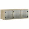 vidaXL Arm&aacute;rio de parede c/ portas vidro 102x37x35 cm carvalho sonoma