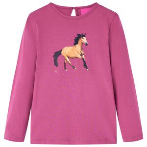 T-shirt de manga comprida para crian&ccedil;a cor framboesa 92