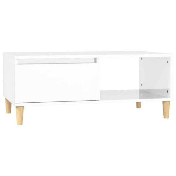 vidaXL Mesa de centro 90x50x36,5 cm derivados madeira branco brilhante