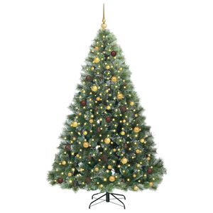 vidaXL &Aacute;rvore de Natal Artificial com 300 LEDs Verde 210 cm PE e PVC