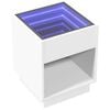vidaXL Mesa de cabeceira com luzes LED Infinity 40x40x50 cm branco