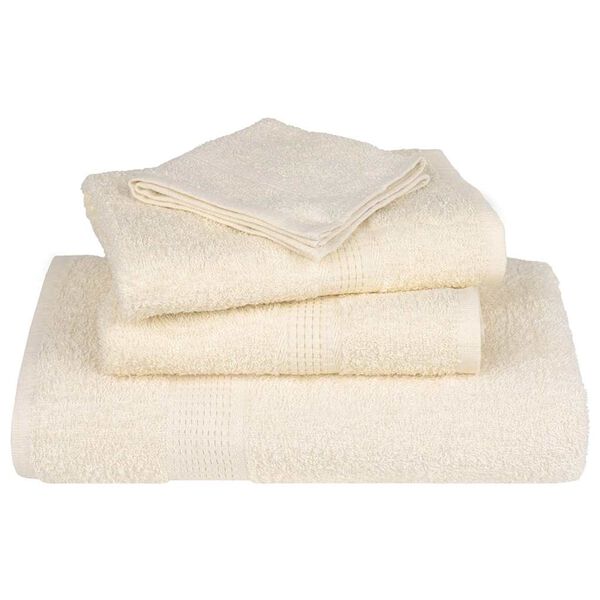 vidaXL Toalhas de banho FROGN 4 pcs 70x140 cm 360 g/m² creme