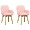 vidaXL Cadeiras de Jantar Girat&oacute;rias 2 unid. Boucl&eacute; Rosa