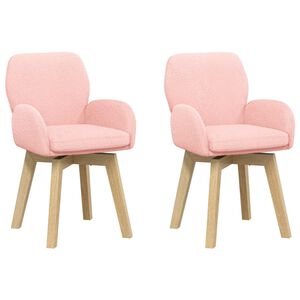 vidaXL Cadeiras de Jantar Girat&oacute;rias 2 unid. Boucl&eacute; Rosa