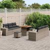 vidaXL Conjunto de Sof&aacute; de Jardim 9 pcs Cinzeto Rattan Sint&eacute;tico