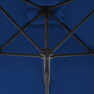 vidaXL Guarda-sol de exterior c/ poste aço 250x250x230 cm azul