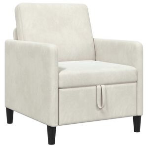 vidaXL Sofa com Armazenamento Creme 72 x 78 x 87 cm Poli&eacute;ster