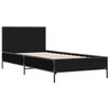 vidaXL Estrutura de cama 75x190 cm derivados de madeira e metal preto