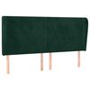 vidaXL Cabeceira cama c/ abas veludo 163x23x118/128 cm verde-escuro
