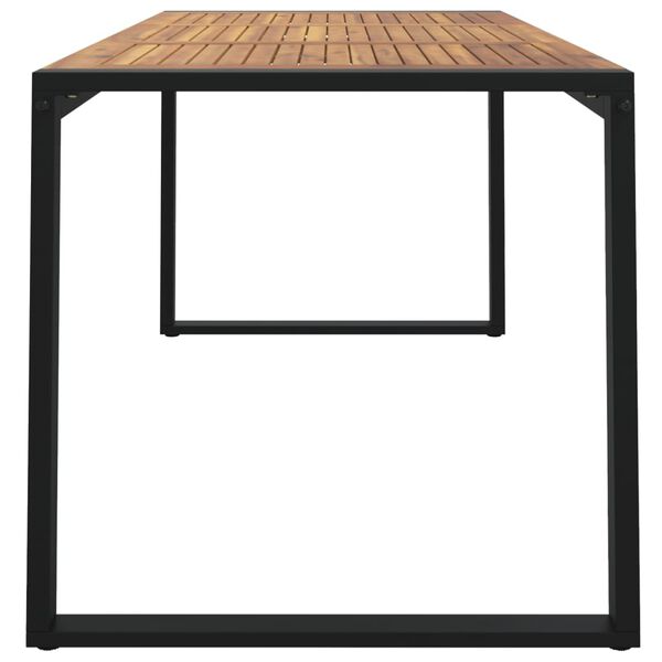 vidaXL Mesa jardim c/ pernas em forma de U 160x80x75 cm ac&aacute;cia maci&ccedil;a