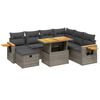 vidaXL 8 pcs conjunto sof&aacute;s de jardim c/ almofad&otilde;es vime PE cinzento