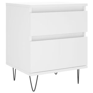 vidaXL Mesa de cabeceira 40x35x50 cm derivados de madeira branco