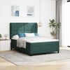 vidaXL Cama Box com colch&atilde;o Verde Escuro 190 x 140 cm Poli&eacute;ster