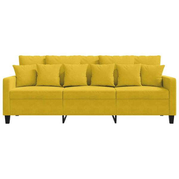 vidaXL Sof&aacute; de 3 lugares 180 cm veludo amarelo