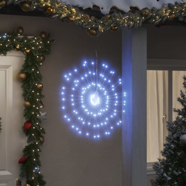 vidaXL Ilumina&ccedil;&otilde;es estrelares Natal 140 LEDs 8 pcs 17 cm branco frio