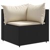 vidaXL 7 pcs conjunto lounge de jardim c/ almofad&otilde;es vime PE preto