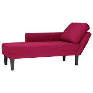 vidaXL Chaise lounge c/ almofada/apoio de braços direito veludo