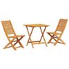 vidaXL Conjunto Bistro Dobr&aacute;vel 3 unid. Castanho