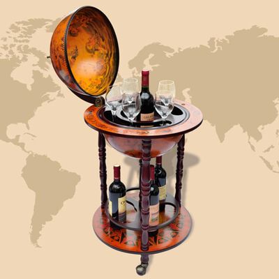 vidaXL Suporte para garrafas de vinho forma de globo madeira eucalipto