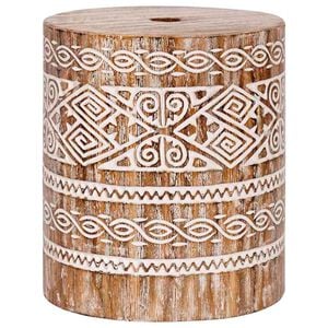 vidaXL Base para chap&eacute;u de sol 23 kg Branco Lavado Madeira S&oacute;lida