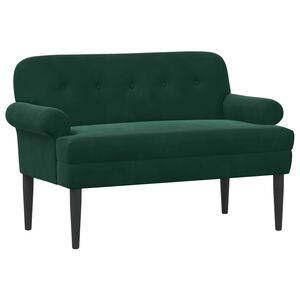 vidaXL Sof&aacute; de dois lugares com bot&atilde;o acolchoado Verde-Escuro Veludo