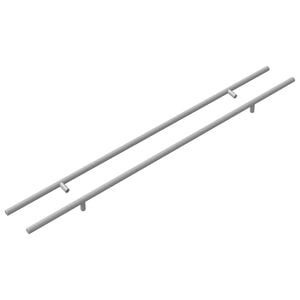 vidaXL Ma&ccedil;aneta de Arm&aacute;rio 2 pcs Prateado 700mm A&ccedil;o inoxid&aacute;vel