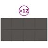vidaXL Painel de parede 12 pcs 60x30 cmtecido 2,16 m&sup2; cor cinza-escuro