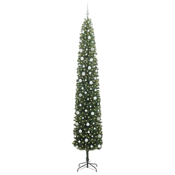 vidaXL &Aacute;rvore de Natal Artificial Verde 270 cm PVC e A&ccedil;o e Pl&aacute;stico
