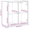 vidaXL Arm&aacute;rio de parede c/ portas de vidro 68x37x68,5 cm cinza sonoma
