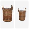 vidaXL Cesta de Plantas com armazenamento 2 pcs Castanho Rattan Kubu
