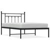 vidaXL Estrutura de cama com cabeceira 100x200 cm metal preto